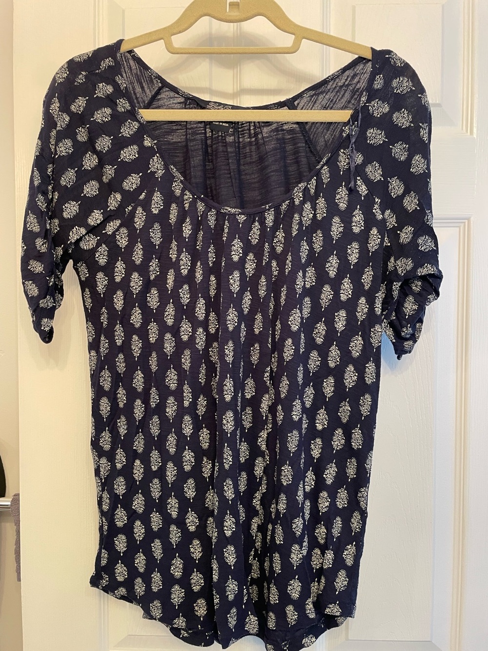 Classic Navy Short-Sleeve Scoop Neck Top Lucky Brand